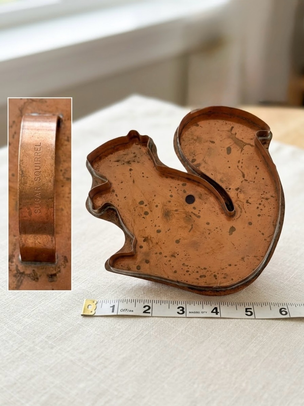 Vintage Sugar Squirrel Solid Copper Cookie Cutter Mold Large ~ 6" Tall Fall